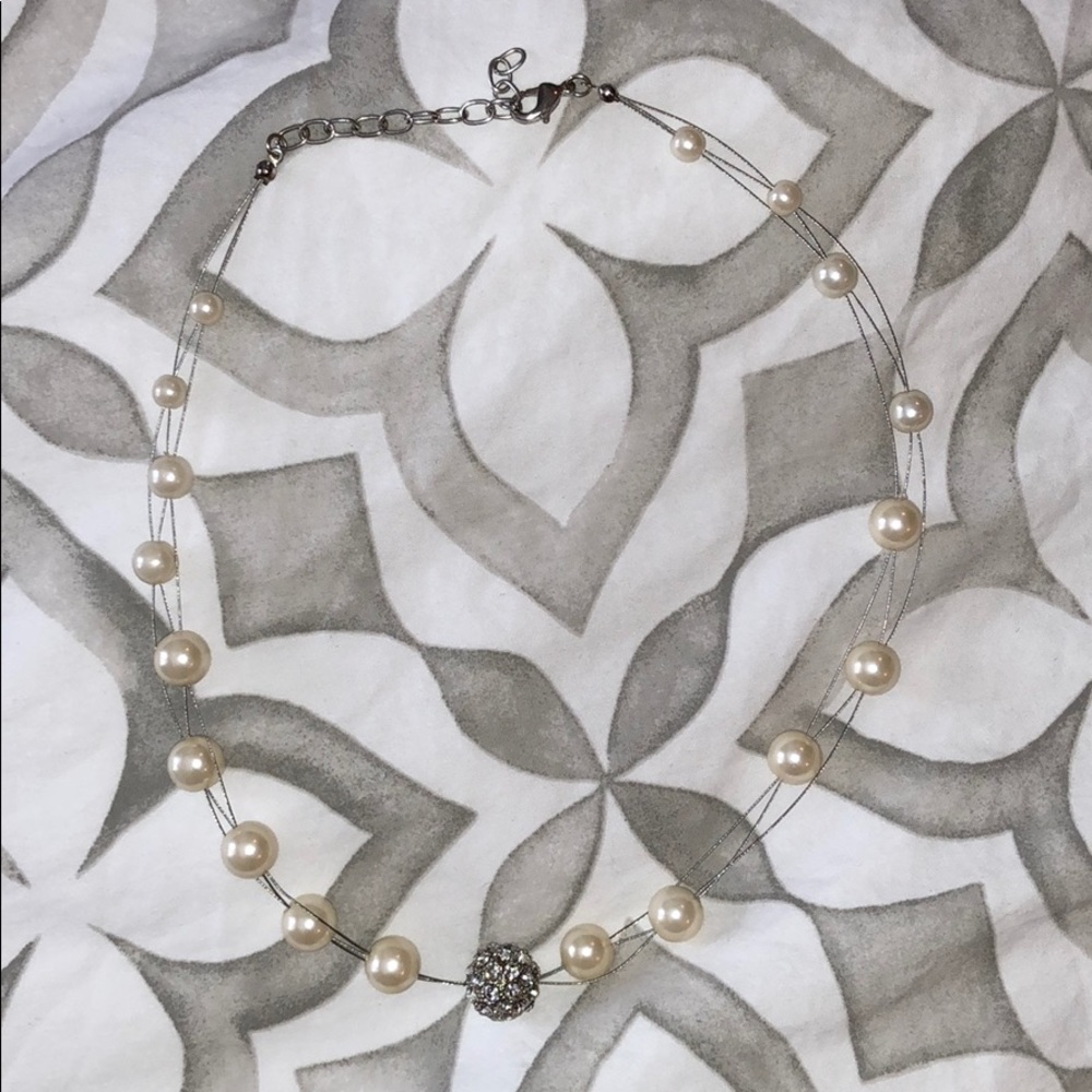pearl & rhinestone necklace